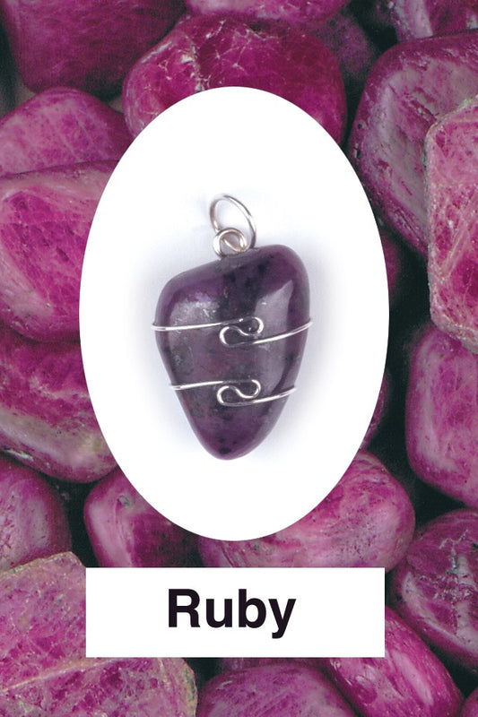Ruby Wire Wrap Pendants