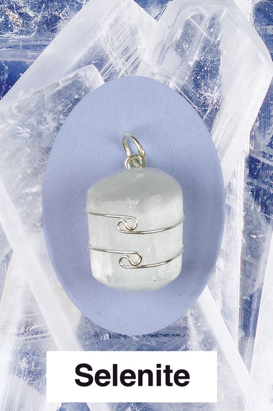 Selenite Wire Wrap Pendant