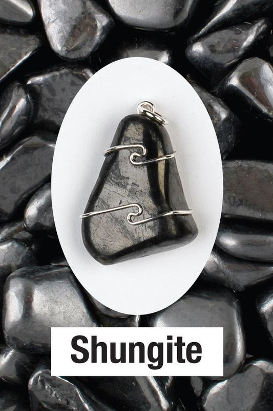 Shungite Wire Wrap Pendants
