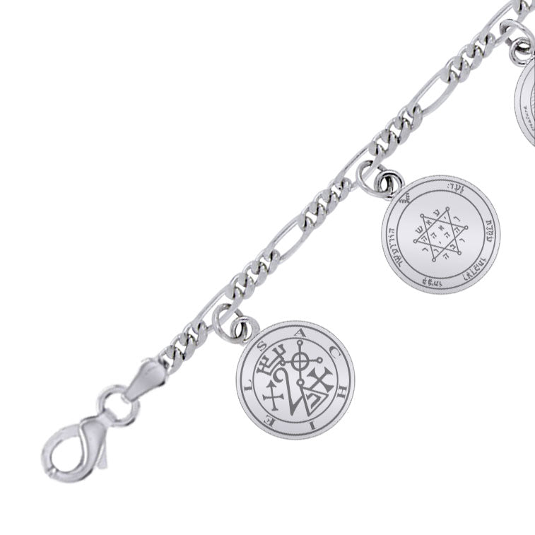 Archangel Seal of Solomon Sterling Silver Charm Bracelet
