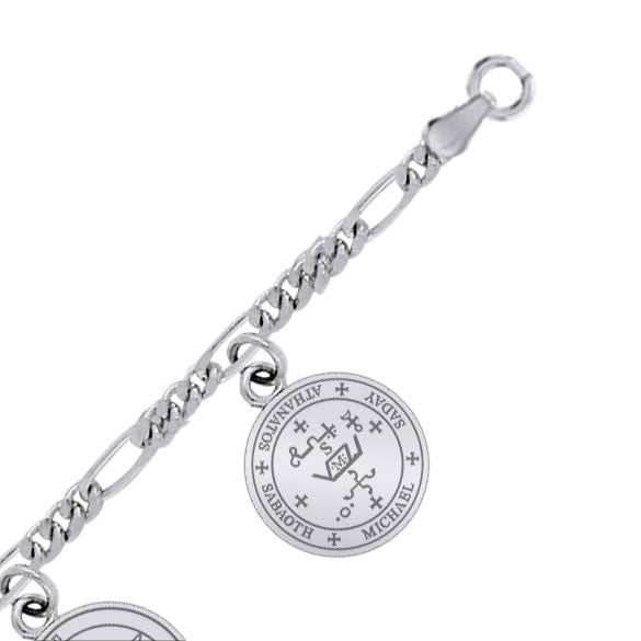 Archangel Seal of Solomon Sterling Silver Charm Bracelet