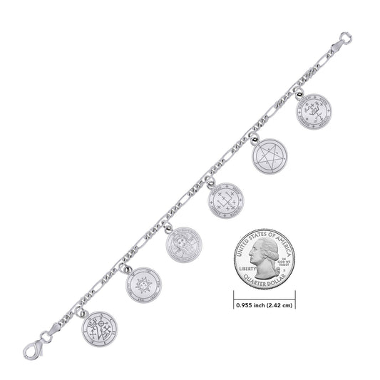 Archangel Seal of Solomon Sterling Silver Charm Bracelet