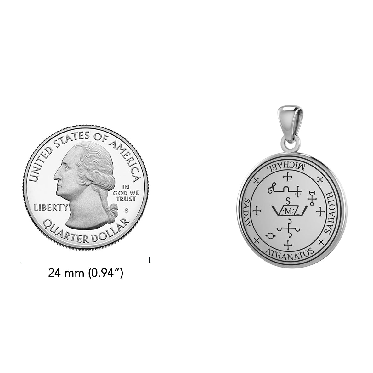 Sigil of the Archangel Michael Sterling Silver Small Pendant