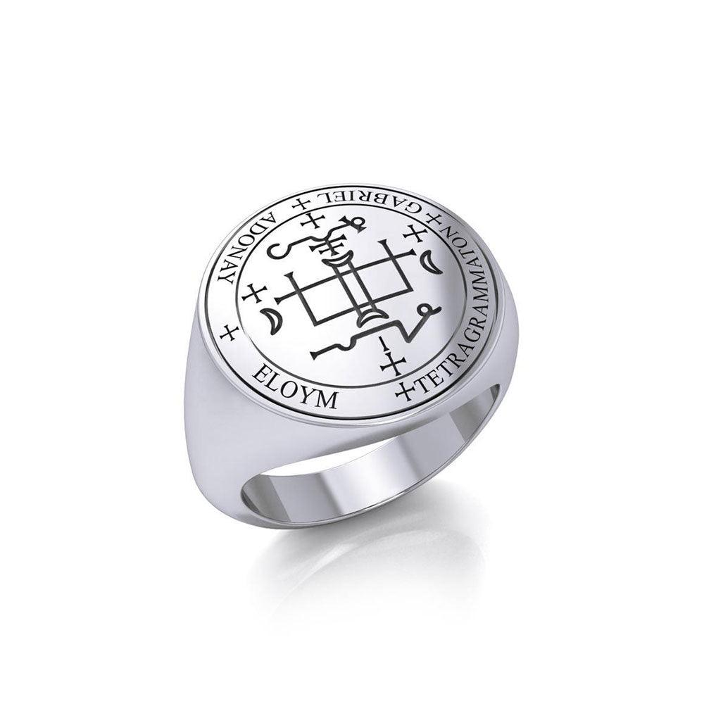 Archangel Gabriel Sigil Sterling Silver Ring