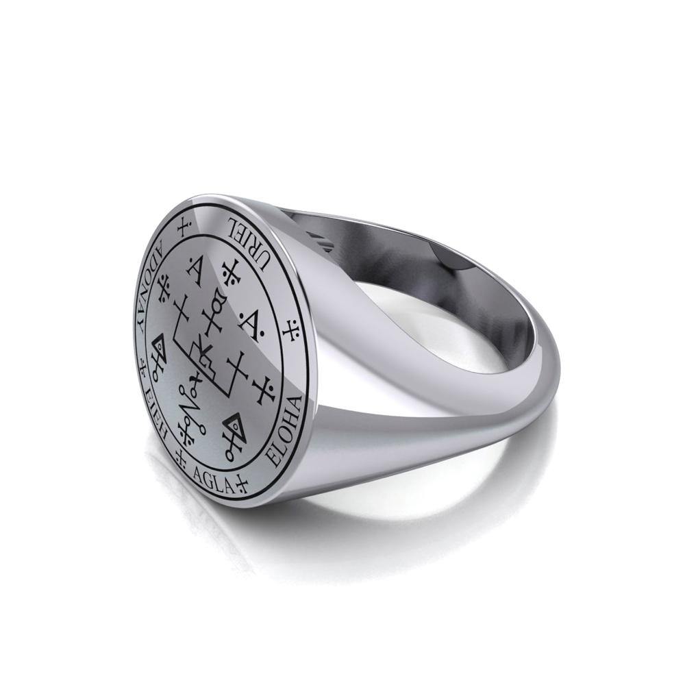 Sigil of Archangel Uriel Sterling Silver Ring Spiritual Occult Jewelry Charm