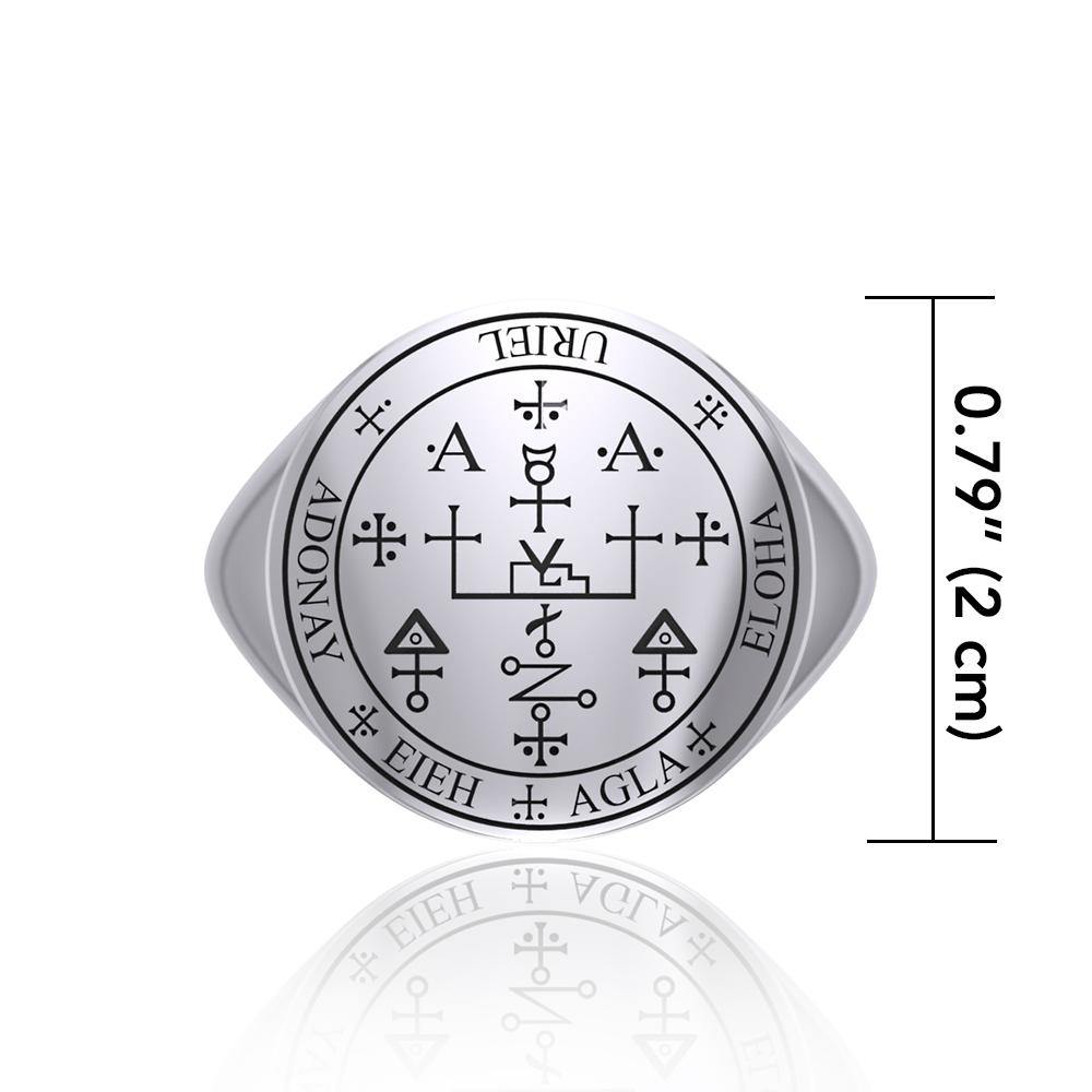 Sigil of Archangel Uriel Sterling Silver Ring Spiritual Occult Jewelry Charm