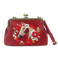 Floral Wreath Horse Kisslock Bag in Vinyl