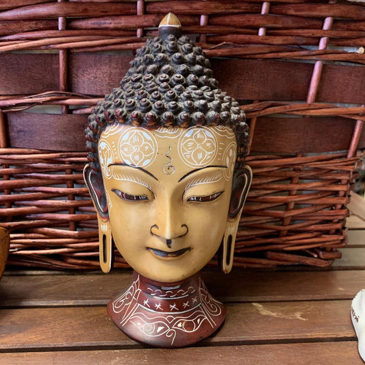 Buddha Mask Brown Red