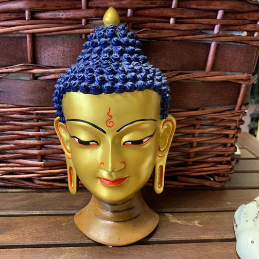 Buddha Mask Blue Gold