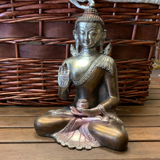 Buddha Statue Brass and Silver