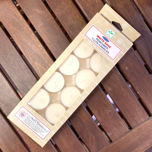 Satya Tea Light White Sage 12PK