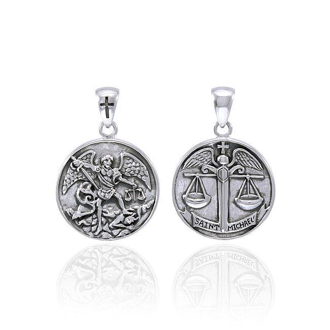 Saint Michael Archangel Sterling Silver Pendant