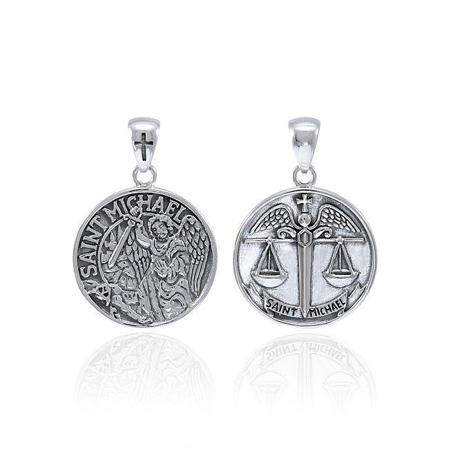 Saint Michael Archangel Sterling Silver Pendant